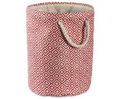 DII Geo Diamond gewebtes Papier Wäschesammler oder Aufbewahrungskorb Rund Large Round Rust