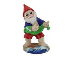Zeckos Weinflaschenhalter Sandy The Beach Zwerg Traditionell One Size blau