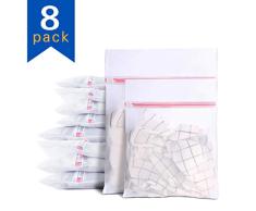 Umikk Wäschebeutel, Netzgewebe, 8 Packungen, 4 extra große (61 x 51 cm) und 4 große (50,8 x 40,6 cm)