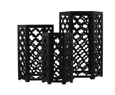 Urban Trends Marokkanischer Tisch aus Holz, sechseckig, Schwarz