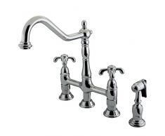 Nuvo Elements of Design New Orleans Küchenarmatur mit Seitenbrause 20,3 cm, poliertes Chrom ES1271TXBS 8-3/4 poliertes Chrom