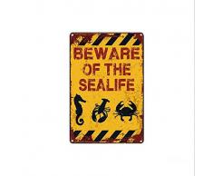 EffortLife Be Ware of Style Lustige Blechschilder Retro Wanddekoration Vintage Bar Schilder niedliches Blechschild 30,5 x 20,3 cm 12X8 INCH Sealife