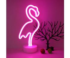 GUOCHENG Standleuchte Neonlicht Modern Pink Flamingos Neon Lights
