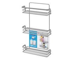 FERIDRAS Linda Regal mit Haken Dusche, 3?Etagen, rechteckig, Stahl, chrom, 26.40 x 10 x 49.5 cm
