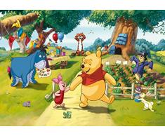 AG Design FTDs1938 Disney Winnie Puuh, Papier Fototapete Kinderzimmer - 255x180 cm - 2 teile, Papier, multicolor, 0,1 x 255 x 180 cm