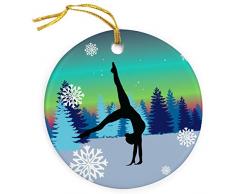 ChalkTalkSPORTS Porzellanfigur Gymnastik, Silhouette, Weihnachtsdekoration