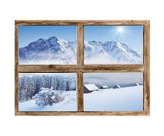 Dekoration, selbstklebend, 152916 Fenster, Hirsch, 1 Bogen 48 x 48 cm, Vynil, Mehrfarbig, 48 x 68 cm