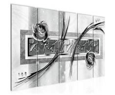 Bilder Abstrakt Wandbild 200 x 80 cm Vlies - Leinwand Bild XXL Format Wandbilder Wohnzimmer Wohnung Deko Kunstdrucke Grau 5 Teilig - MADE IN GERMANY - Fertig zum Aufhängen 108155b