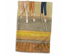 3dRose Professional Ballerinas Dressed Up with Street Clothing Handtücher, Mehrfarbig, 15 x 22