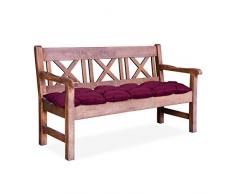 Relaxdays Bankauflage Garten, Bankpolster Zweisitzer, Bank Sitzauflage zum Binden, faltbar, HBT: 8 x 118 x 52 cm, rot, Baumwolle, 50% Polyester, Standard