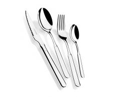 Monix Milan Besteckset mit Spezialmesser für Fleisch, Stahl, grau, 6 x 12 x 21 cm, 24 Stück