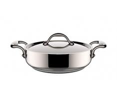 Lagostina Accademia Lagofusion Schmorpfanne mit Deckel, Rostfreies Metall, Edelstahl, 26 cm