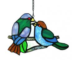 Alivagar Sonnenfänger, Buntglas, zum Aufhängen, Weihnachtsdekoration, Honigvogel, 20,3 x 12,7 cm