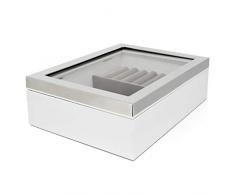 Zilverstad weiß Silber glänzende eckige Schmuckschatulle Circa 23 cm