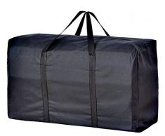 Extra große handliche Aufbewahrungstasche, wasserdicht, strapazierfähig, Oxford-Reisegepäck-Organizer, faltbar, Decke, Wäschebeutel, Wochenendtasche, platzsparende Tasche mit Netzgriff One Size Black, 160l