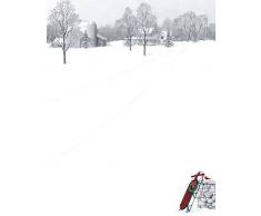 Tolle Papiere. 2011871 Briefkopf, Winterszene und Schlitten, mehrfarbig, 80 Stück