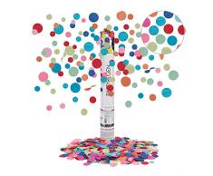 Relaxdays Party Popper, 6-8m Effekthöhe, Karneval, Geburtstag & Hochzeit, Papierkonfetti rund, Konfettikanone 40cm, bunt, mehrfarbig, 40 x 5 x 5 cm