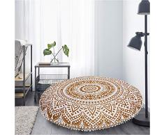 Gokul Handloom Home Decor Mandala Boden Kissen rund Bohemian Kissen osmanischen Pouf Cover Boden Kissen bequem Mandala