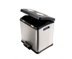 Perfekt 0468 A Recycle Mülleimer Mülltrennung, 2 x 12 LT. Edelstahl