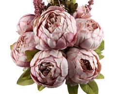 leagel Fake Blumen Vintage Pfingstrosen, künstlich, Seide, Blumen Blumenstrauß Hochzeit Home Dekoration, 1 Stück Sweetened Bean