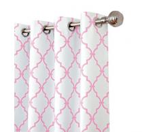 Elrene Candice Kinder-Vorhang mit Gitter, verdunkelnd, wärmeisolierend, einfarbig 52 Wide x 95 Long Rose