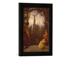 Gerahmtes Bild von Caspar David Friedrich Gartenlaube, Kunstdruck im hochwertigen handgefertigten Bilder-Rahmen, 30x40 cm, Schwarz matt
