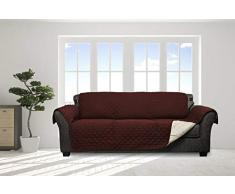 Quick Fit Jameson Sofabezug, wendbar, wasserdicht, Mikrofaser, elastischer Schnalle, Silber-Schwarz, Granat Natur, Sofa Cover