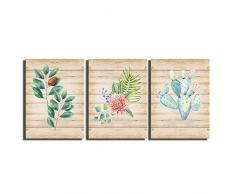 CJL ART Holzmaserung, Stillleben Pflanzen, Aquarell-Gemälde, Wand-Dekoration für Küche, Esszimmer, Schlafzimmer, Dekoration, Leinwand, Dekoration für Wohnzimmer, Poster, Kunst