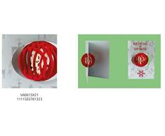 St Origami Weihnachtskarte Pop Up Silber Kugel Papier, 15 x 21 x 0,3 cm