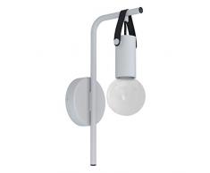 EGLO Wandlampe Apricale, 1 flammige Wandleuchte Industrial, Modern, Minimalismus, Wandleuchte innen aus Stahl und Leder, Wohnzimmerlampe, Flurlampe in Hell-Grau, schwarz, E27 Fassung