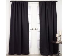 SARO LIFESTYLE NALI Collection Rod Pocket Blackout Window Vorhang, schwarz, 54 x 108