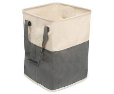 Birdrock Home Reinigungstuch Wäschesammler mit Griffen, Gray & White, Quadrat