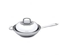 BergHOFF 4491004 Wok, Edelstahl 18/10, silber