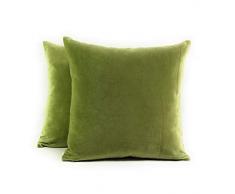 Craftbot Kissenbezug, Samt, 40,6 x 40,6 cm, 45,7 x 45,7 cm, 2 Stück, nur 9 Farben erhältlich 18 inch Hell-Olivgrün