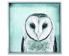 rockflowerpaper Serviertablett Schneeeule, quadratisch, lackiert, 38 cm, Blau