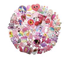 Bunte Blumenmädchen-Aufkleber, für Handy, Laptop, Wasserflasche, Motorrad, Fahrrad, Gepäck, Gitarre, Fahrrad, Skateboard, Kühlschrank, Aufkleber pink girl 64