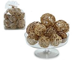 AR Beutel mit 17 Dekokugeln, naturfarben, 28 x 20 cm