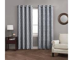 Avondale Manor Madera Damast Bunte Polyester Blackout Vorhang Panel Paar 84 x 54, grau