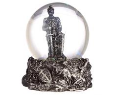 Puckator Schneekugel mit Rittermotiv, zum Sammeln, Kunstharz, Multi, Height 8cm Width 6cm Depth 6.5cm