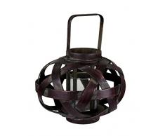Sagebrook Home 11522 Laterne, geflochten, Holz, 32 x 12,5 x 35,6 cm, Braun