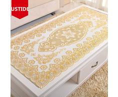 ustide Golden Tischdecke PVC Gold Pailletten Tischdecke Romantic Floral Einwegtischdecke Wasserdicht Overlays für Tee Tisch, Vinyl, golden1, 23.6X47.24