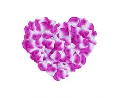 NEO LOONS 2000 Pcs Künstliche Seide Rosenblätter Deko Hochzeit Party Farbe Violett/Weiß