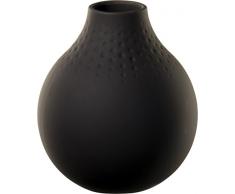 Villeroy & Boch Collier Noir Vase Perle No. 3, 11x11x12 cm, Premium Porzellan, Schwarz