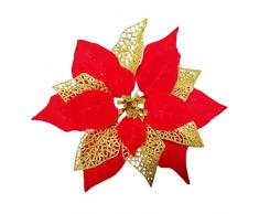 Glitzer Weihnachtsstern Baum 12 Stück, rot