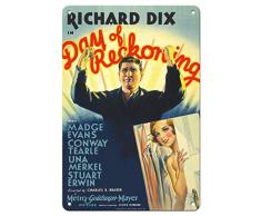 Pacifica Island Art Filmposter Day of Reckoning - Starring Richard Dix - Vintage Film Poster c.1933 - Fine Art Print 8 x 12 in Tin Sign Mehrfarbig