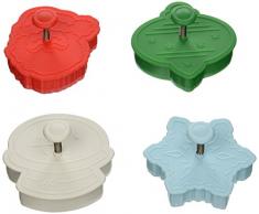 R & M International 470 Stempel für Gebäck, Kekse, Fondant Weihnachten Large 2.75 (4-Piece Set) silber