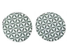 HomeMaison 991717 Box de 2 PINCES Motiv Fliesen aus gebranntem Ton Harz Mandel 6 x 1 cm