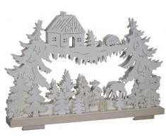 SchwibboLa 3-81 Erzgebirgischer Doppelt Beleuchteter Schwibbogen mit Zertifizierung 3-81, 50 x 30 cm