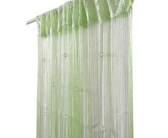 Eve Split dekorativer Fadenvorhang, Wandpaneel, Fransen, Fenster, Raumteiler, für Hochzeit, Café, Restaurant, Teile, Kristall, Quaste, Raumdekoration Fruchtgrün 002