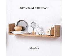 Holz Inman, Schwimmende U geformte Wandregale, Regale, Display Wandhalterung Kleine Waschbeckenablage einfach für Bilderrahmen Buch Media Trophy Large eiche